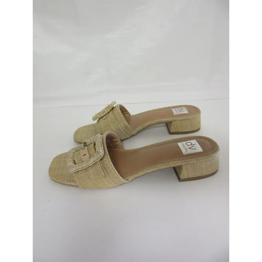 DOLCE VITA Nayte Raffia 10 Slip On Slide Comfort Casual Summer Sandals